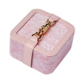 thumbnail image 4 of Estuche de viaje para joyas Salvador organizador de joyas cuadrado de Cuero PU Rosa, 4 of 10