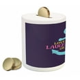 thumbnail image 2 of Live Laugh Love Piggy Bank, Memphis Style Nautical Inspirations Hand Drawn Anchor and Words, Ceramic Coin Bank Money Box for Cash Saving, 3.6" X 3.2", Multicolor, by Ambesonne, 2 of 4