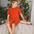 thumbnail image 4 of Fotbe Orange Pijama Estampada de 2 Piezas para Niños – Ropa de Dormir de Manga Corta Cómoda para Niños y Niñas, Camiseta y Shorts de Algodón-Large, 4 of 6