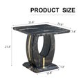 thumbnail image 6 of Rustic Farmhouse Accent End Table, Rectangle Tabletop Side Table Nightstand for Family, Dinning or Living Room, Marbling Finish, Modern, Black, 6 of 8