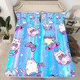 thumbnail image 2 of Homewish Kawaii Animal Cat 3pcs Twin Sheet Sets for Boys Girls,Purple Gamepads Twin Fitted Sheet,Abstract Gradient Breathable Flat Sheet,Super Cozy Room Decor, 2 of 7