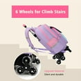 thumbnail image 2 of IvyH Rolling Backpack,Large Cartoon Wheeled Backpack Fashion Rolling Schoolbag with Pen Case,Pink Unicorn, 2 of 8