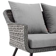 thumbnail image 4 of Modway Endeavor Outdoor Patio Wicker Rattan Loveseat in Gray Gray, 4 of 6