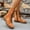 Orange, variant on BLTIBY Mid Calf Boots for Women Chunk Heel Lace Up Embroidery Boot Winter Fall Fashion Booties Side Zip Khaki 36
