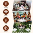 thumbnail image 7 of Black Christmas Round Tablecloth, Fitted Table Cover with Elastic for 45"-54" Round Tables, Snowman Xmas Tree Poinsettia Balls Squirrel Table Cloth Outdoor Indoor Dinning Party Waterproof Tablecloths, 7 of 7