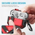 thumbnail image 3 of Maxjoy Military Silicone Case Cover for Airpods Pro 1st Gen- Secure Lock Keychain, Front LED Visible & Storage Bag, 3 of 8
