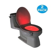 Toilet Night Light(2Pack), 8-Color Led Motion Activated Toilet Seat Light, Fit Any Toilet Bowl,Toilet Bowl Light with Two Mode Motion Sensor LED Washroom Night Light, I5209