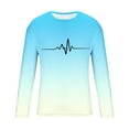 thumbnail image 5 of Tqyyweavej Shirts for Men Long Sleeve Casual Loose Gradient Color Print Crewneck Sweatshirt Lightweight Gym Workout Pullover Top S-4XL, 5 of 5