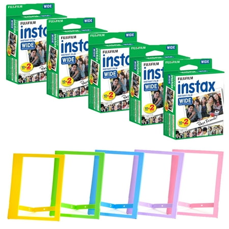 Fujifilm Instax Wide Instant Film 100 + 5x Photo Frames - Top Value Bundle