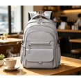 thumbnail image 4 of 15.6 Inch Laptop Backpack, Solid Color Oxford Large Capacity Daypack With Padded Compartment For School Work Business Trips And Hiking (Beige), 4 of 6