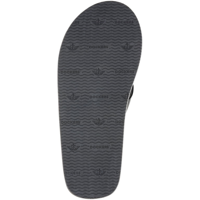 Dockers Mens Etched Flip Flop Sandal, Black, Size 8 