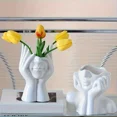 thumbnail image 2 of Chak’s Choice 2-Piece White Ceramic Face Vase,Ceramic Face Vase White Flower Vase for Decor Art Vase Modern Decorative Vase 1-Piece, 2 of 5