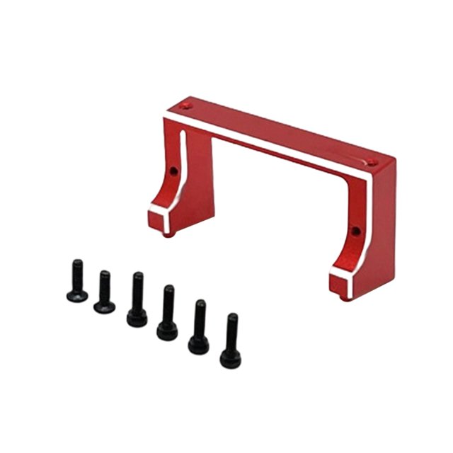 MERIGLARE RC Servo Mount, Servo Seat for 244016, Spare Part, Fixed Holder, Metal, 1:24 Scale, Easy Assembly, Model Car, DIY, Modification Red
