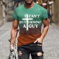 thumbnail image 4 of TSADFHJI Hauts pour Hommes Manches Courtes Hiver Mode Décontractée T-Shirt Imprimé m Vert, 4 of 6