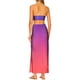 thumbnail image 3 of VISgogo - Vestido de tubo informal para mujer, a la moda, degradado/color sólido, con hombros descubiertos, con abertura larga VISgogo  moda, 3 of 5