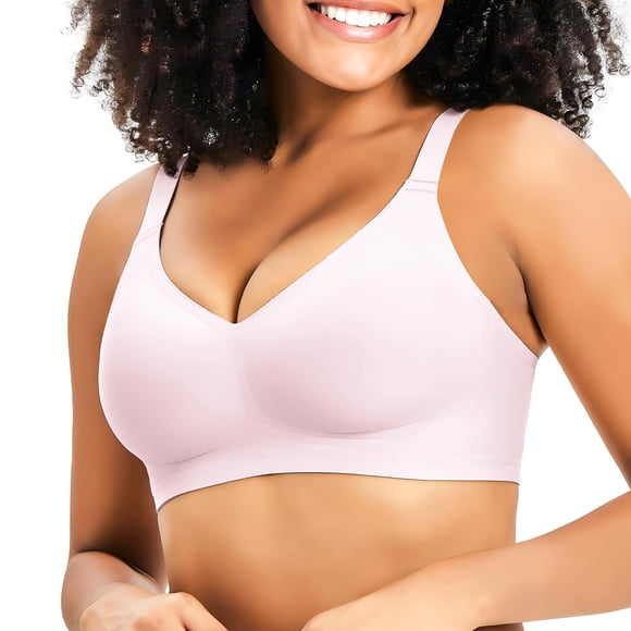Bra Greoay Wireless Push-Up, sin costuras, soporte total, cuello en V