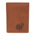thumbnail image 4 of Leo Zodiac Sign RFID Blocking Cowhide Leather Men's Bifold Trifold Wallet Logo Trifold, 4 of 7