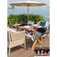 thumbnail image 4 of Outdoor Tablecloth with Umbrella Hole and Zipper, Black Christmas Rectangle Table Cloth 54x80 Inch Waterproof Tablecloth, Gnomes Xmas Tree Poinsettia Eucalyptus Picnic Table Cover for Patio Camping, 4 of 7