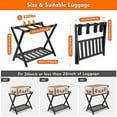 thumbnail image 6 of Luggage Rack for Guest Room Hotel Bedroom 220lbs Max Load,High-Grade Bamboo,Wood Folding Storage Rack Simple Double Layer Shelf, 6 of 7