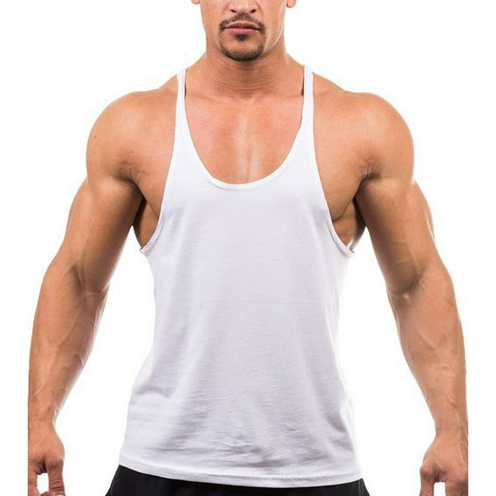 Feinuhan - Fashion Mens Train Body building Gym Stringer Vest Y Back ...
