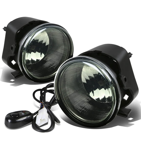 DNA Motoring FL-300C05-SM For 2005 to 2010 Chrysler 300 Front Bumper Driving Fog Light Bulbs Switch Smoked Lens 06 07 08 09