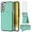 Green, variant on Phone Case for Samsung Galaxy S21 5G 6.2 inch Wallet Cover with Tempered Glass Screen Protector and RFID Slim Credit Card Holder Slot Stand Cell Accessories S 21 21S G5 Women Girls Men Black