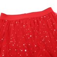 thumbnail image 4 of Women's Sparkle Tulle Skirt with High Elastic Waist, Glitter Layered A Line Midi Skirt with Irregular Hem, Prom Party Festival Skirt for Carnival, Street Fashion and Birthday Gift Red M, 4 of 8