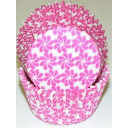 Pink and White Pinwheel Pattern Cupcake Liners - Baking Cups -50pack
