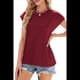 thumbnail image 3 of Camisetas de Entrenamiento de Verano para Mujer, Color Vino Tinto XXL, 3 of 10