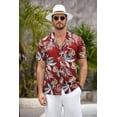 thumbnail image 4 of COOFANDY Mens Hawaiian Shirt Short Sleeve Floral Button Down Shirts Tropical Summer Beach Shirts, 4 of 5