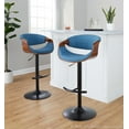 thumbnail image 3 of Curvo Adjustable Bar Stool, Chrome Bar Stools, Bar Chairs, Swivel Bar Stools, Bar Stools Set of 2 (Blue), 3 of 6