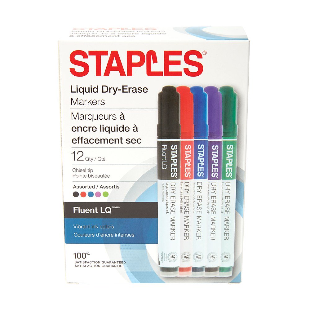 Staples DRY ERASE MARKER AST 24PK 28575