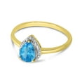 thumbnail image 3 of 10k Yellow Gold Pear Blue Topaz And Diamond Ring, 3 of 8