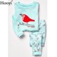 thumbnail image 4 of Pijamas azul turquesa para niñas, trajes de ropa de dormir, regalo de Navidad para niños, conjuntos de ropa de algodón, muñeco de nieve, punto, 4 of 4