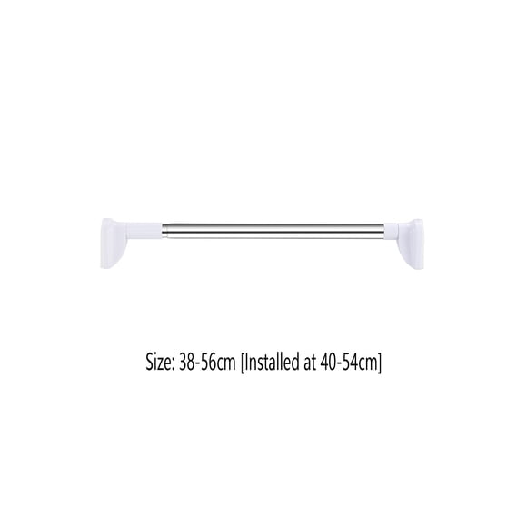 Rewenti Adjustable Drill-Free Telescopic Tension Rod Heavy Duty Stainless Steel Hanging Rod For Clothes Curtains No-Damage Installation For Bathroom