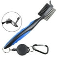 thumbnail image 2 of Muka Dual-sided Golf Club Cleaning Brush with Retractable Clip and Carabiner-Blue, 2 of 2