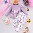 thumbnail image 2 of AOMPMSDX Baby Girls Erfly Print Long Sleeved Long Sleeve Top + Trousers 2 Sets ZA6 6 Months-9 Months, 2 of 7