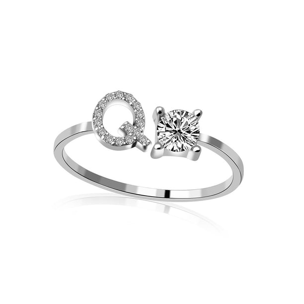 Exquisita moda 26 alfabeto inglés estilo anillo carta moda anillo de cobre Wmkox8yii fajkfhkj1285