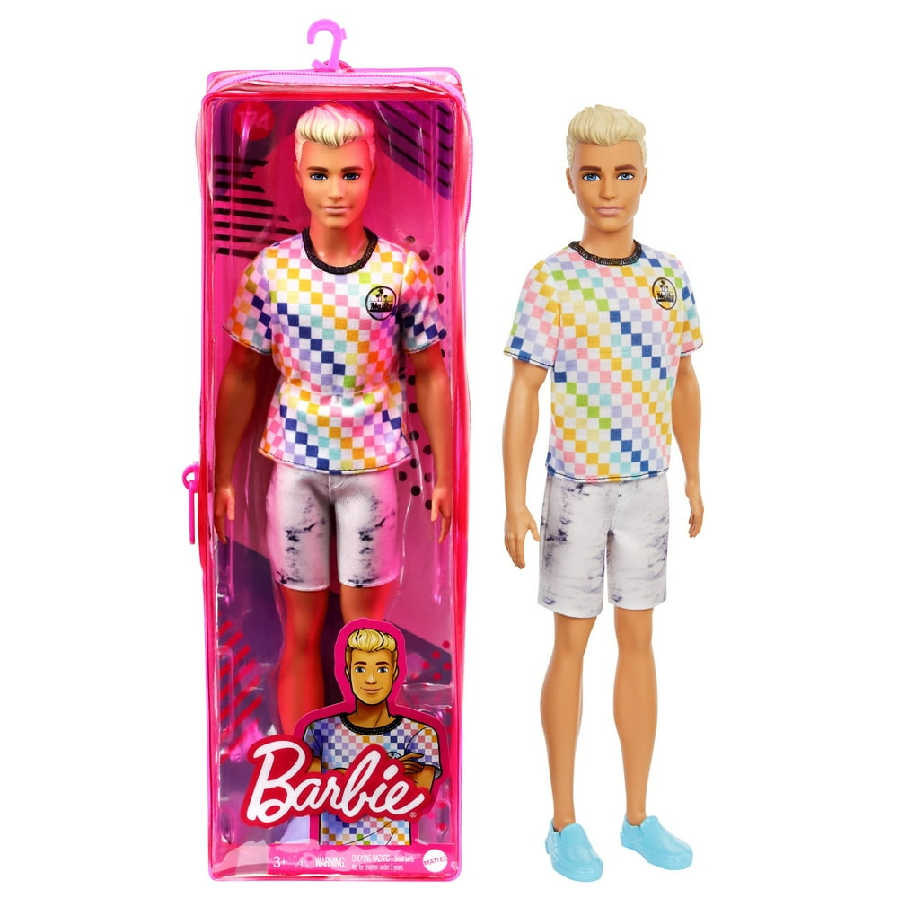 Barbie Ken Fashionistas Doll 174 with Surf Inspired Checkered Shirt