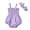 Purple, variant on Yunliwuli Baby Girls 2Pcs Summer Outfits, Sleeveless Frill Smocked Strap Romper with Headband Set