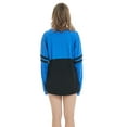thumbnail image 5 of TOPTIE Chandail à Col Rond pour Femmes avec Pompons, Chandail Jersey Jeunesse à Manches Longues, T-Shirt de Jour de Match, Vierge - Royal et Noir - TP, 5 of 5