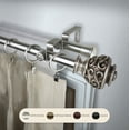 thumbnail image 2 of 120" to 170" Adjustable 3/4" Dia Double Curtain Rod in Satin Nickel with Ingo Finials,(4789-995), 2 of 3