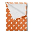 thumbnail image 2 of Dogs Soft Flannel Fleece Blanket, Poodle Dog Pattern with White Head Silhouettes Fluffy Furry Canine Animal, Cozy Plush for Indoor and Outdoor Use, 60" x 80", Dark Orange and White, by Ambesonne, 2 of 5