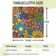thumbnail image 2 of Fitted Tablecloth Square Watercolor Floral and Skull Print, Waterproof Elastic Vinyl Cover for Dining Table Garden Picnic Decor, 2 of 6