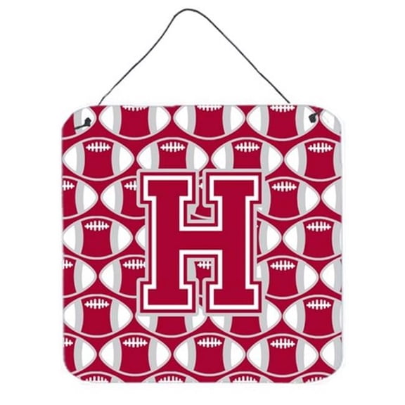 Letter H Football Crimson, Grey & White Wall or Door Hanging Prints