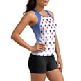 thumbnail image 6 of Tbopshirt Tankini Swimsuits for Women 2 Piece with Padded Bra Sleeveless Crew Neck Casual Printed Independence Day Summer Bathing Suits Tummy Control, 6 of 9
