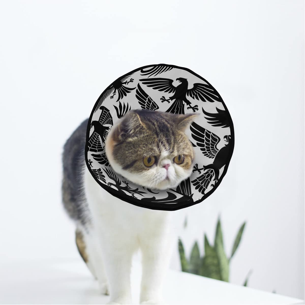 Icons Soft Cat Dog Recovery Collar Adjustable Cat Cone Wound Healing Protective After Surgery for Soft Pet Cone Collar