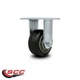 thumbnail image 2 of 4 Inch Rubber on Aluminum Wheel Rigid Caster with Roller Bearing Service Caster, 2 of 2