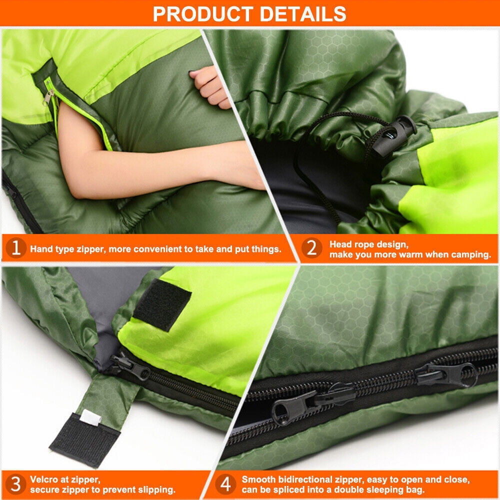 TOPCHANCES Camping Sleeping Bag for Adults - Lightweight Wearable Sleeping Bag with Compression Storage Sack Fits 5°F - 50°F Cold Weather (4.3lbs - Right Zipper)