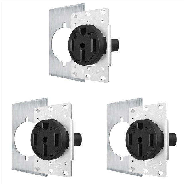 3X Tomacorriente NEMA14-50 de Industrial para una Carga Aún Más Segura, Sin Sobrecalentamiento Ni Fusión, Receptáculo de 50 Amperios 125/250 V